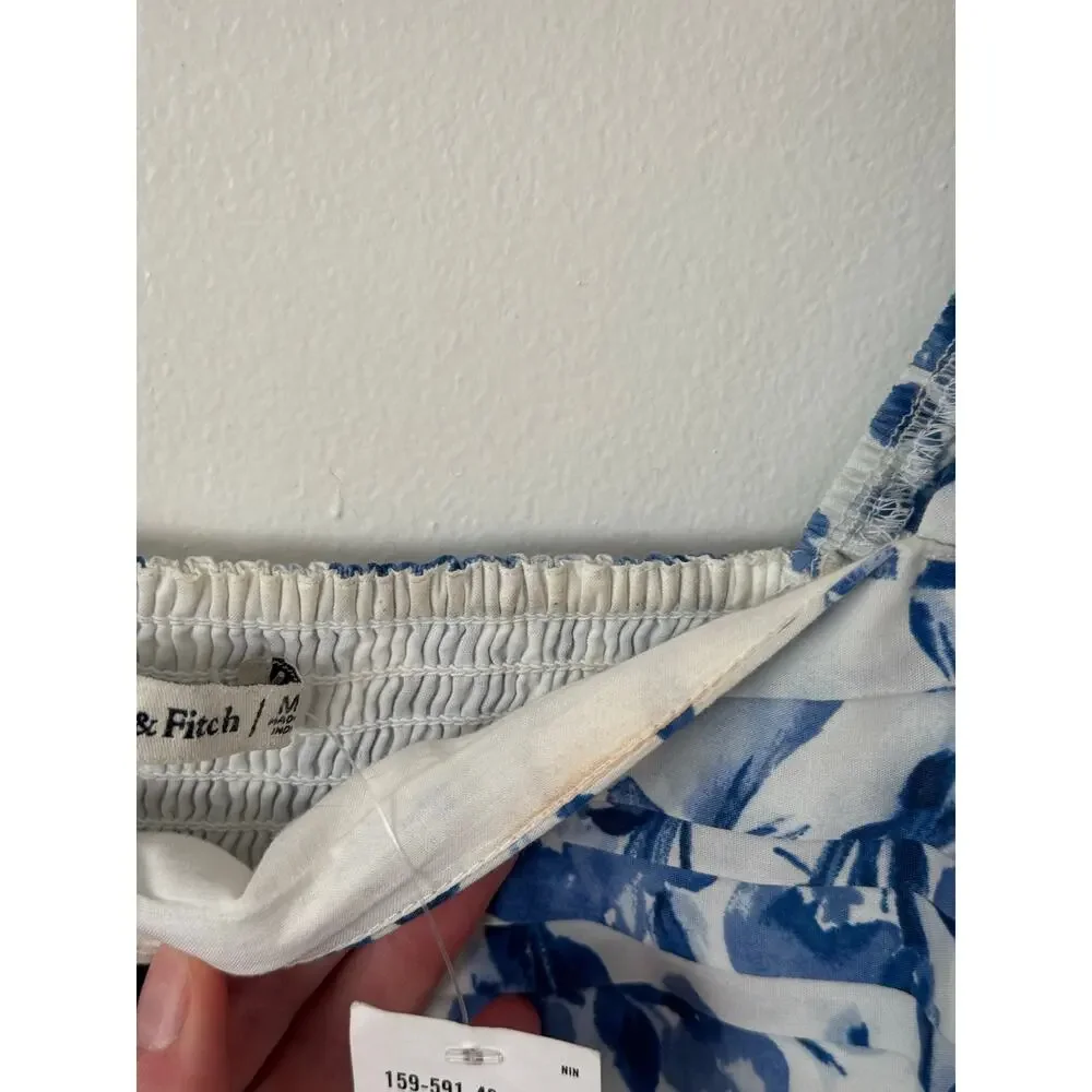 NWT Abercrombie & Fitch M Emerson babydoll puff in Blue Floral - Picture 5 of 7